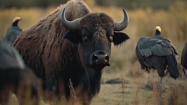 Illustration de buffle à l'état sauvage