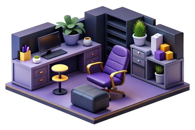 Photo illustration de bureau moderne en 3d