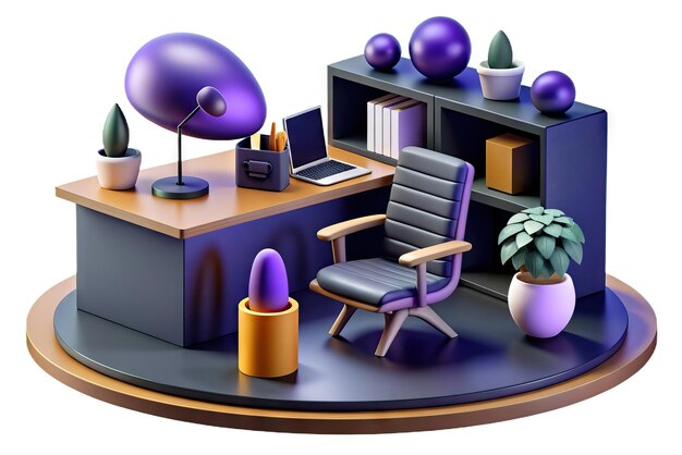 Photo illustration de bureau moderne en 3d