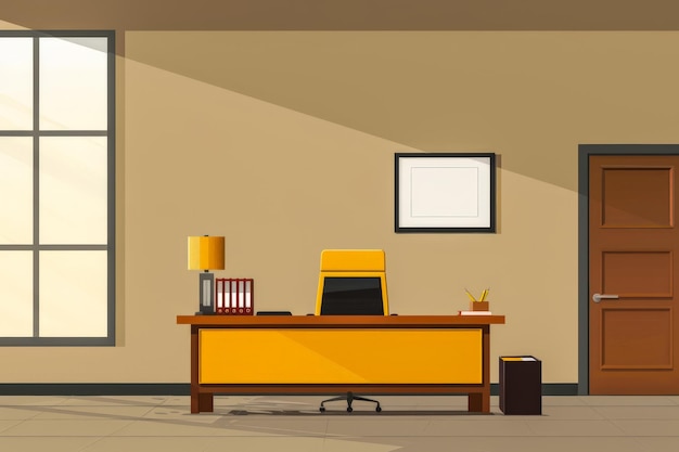Illustration de bureau moderne en couleurs vives