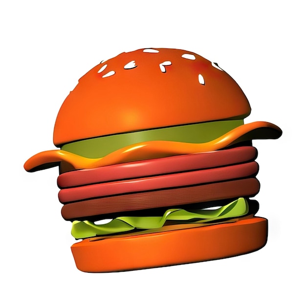 Photo illustration de burger en 3d