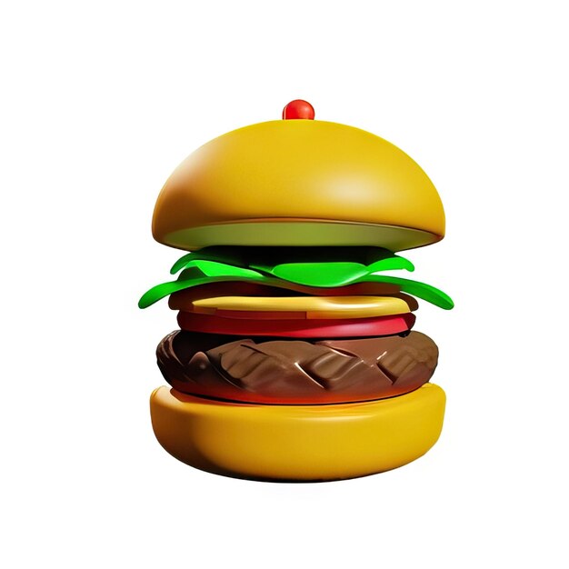 Photo illustration de burger en 3d