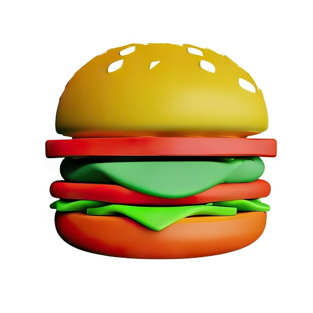 Photo illustration de burger en 3d