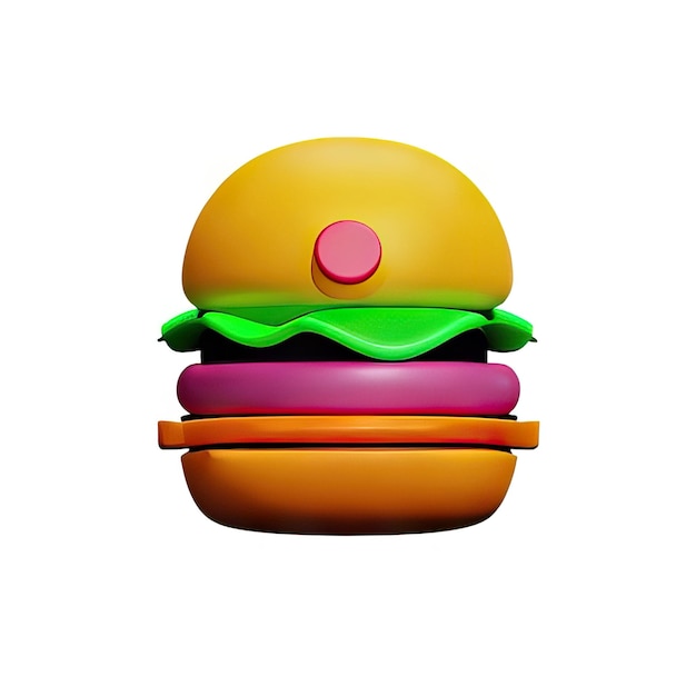 Photo illustration de burger en 3d