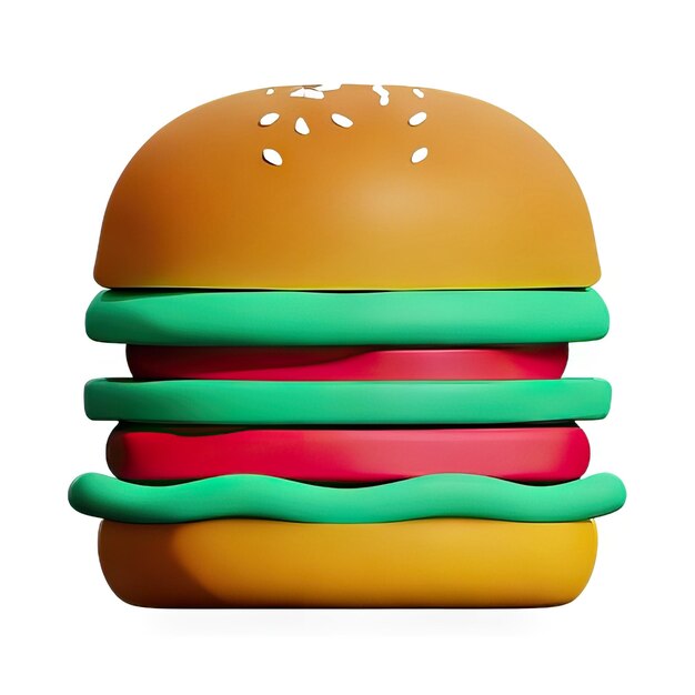 Photo illustration de burger en 3d