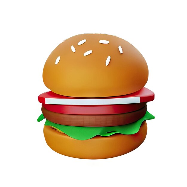 Photo illustration de burger en 3d