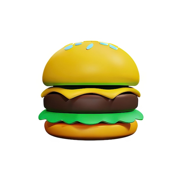 Photo illustration de burger en 3d