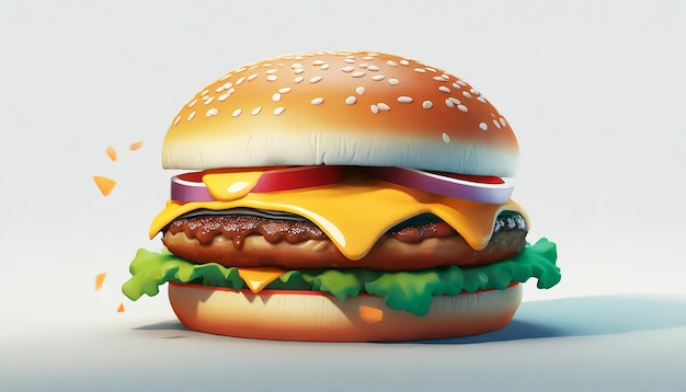 illustration de burger flottant