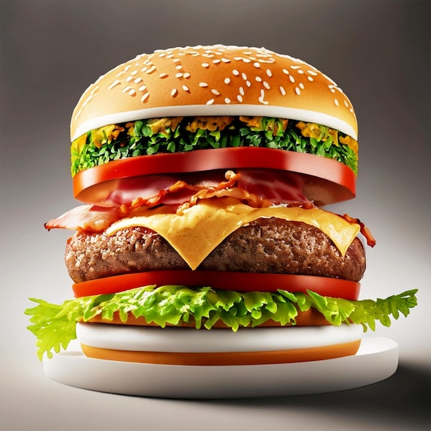 Illustration de burger frais coloré