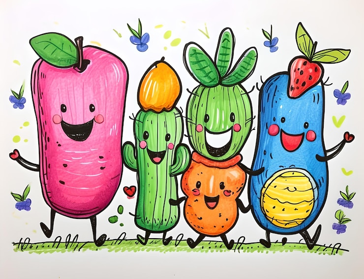 Photo illustration de cactus amusants et colorés pour papiers peints, arrière-plans ou bannières de la meilleure qualité