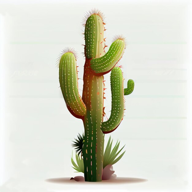 Illustration d'un cactus sur fond blanc