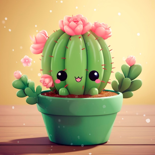 Photo illustration de cactus mignon