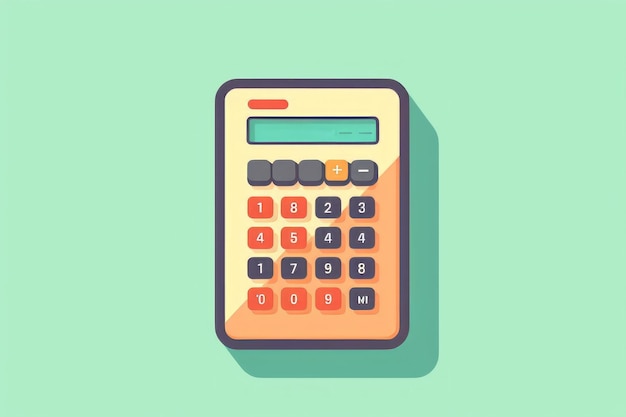 Une illustration d'une calculatrice avec un design plat.