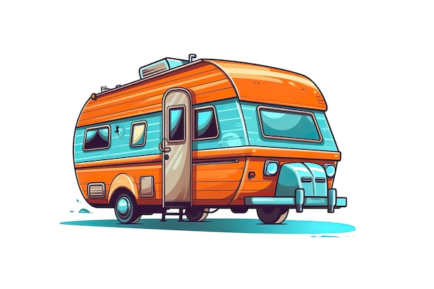 Illustration de camping-car Illustration de caravane AI générative