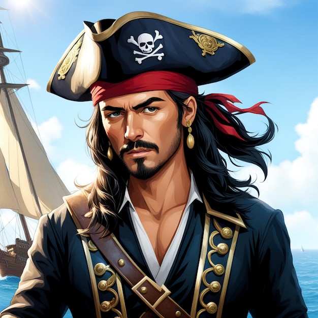 illustration d'un capitaine pirate