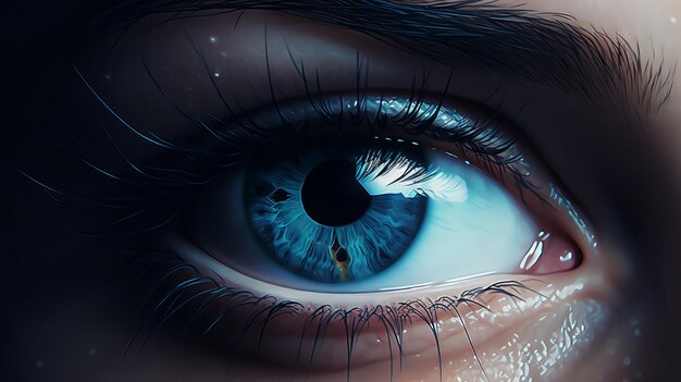 Photo une illustration captivante des yeux bleus
