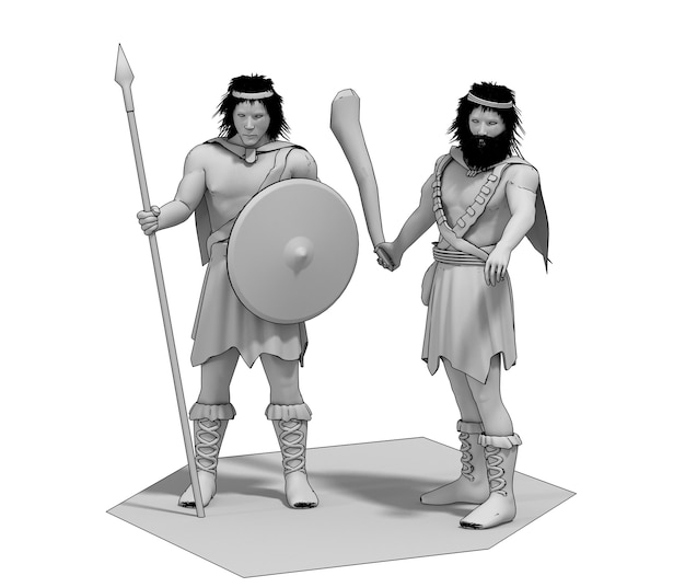 Illustration de caractère guerrier rendu 3D