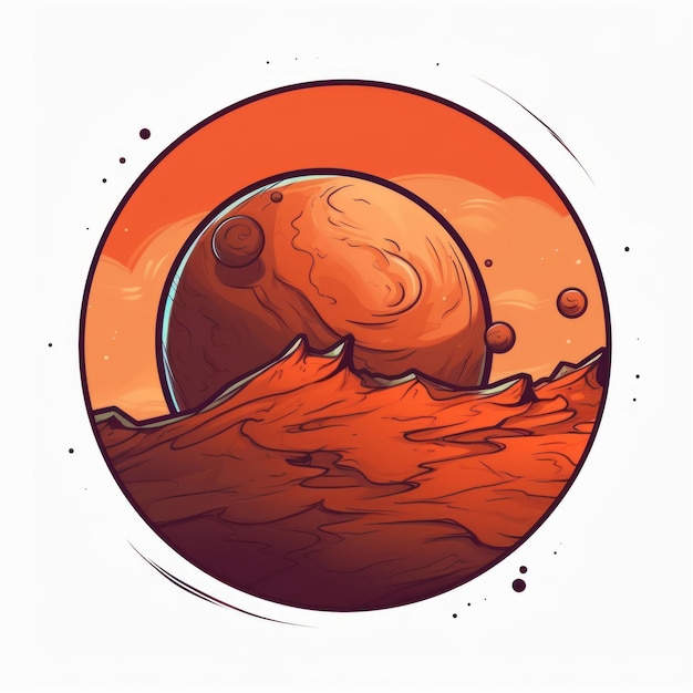 Photo illustration d'une caricature de la planète mars