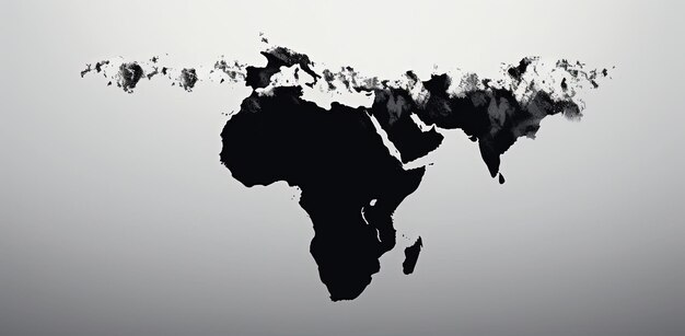 Photo l'illustration de la carte de l'afrique à fond blanc ia générative