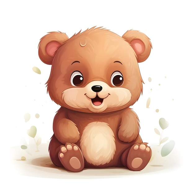Illustration de carte Flash d'ours de dessin animé mignon