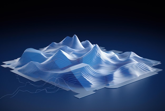 Illustration de carte de montagne en plastique 3D générée par l'IA