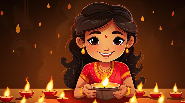 Illustration de la célébration du Diwali