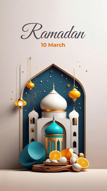 Illustration de la célébration du Ramadan pour les médias sociaux