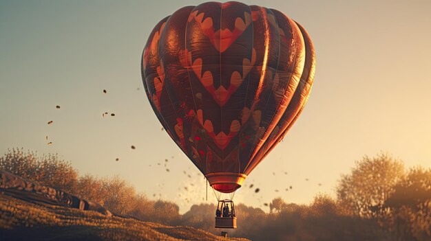 Illustration de célébration de la Saint-Valentin avec des symboles uniques 3D réaliste