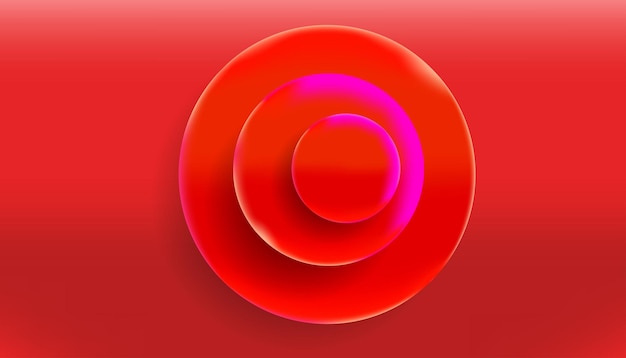 Photo illustration de cercles sur fond rouge, pour impression et internet