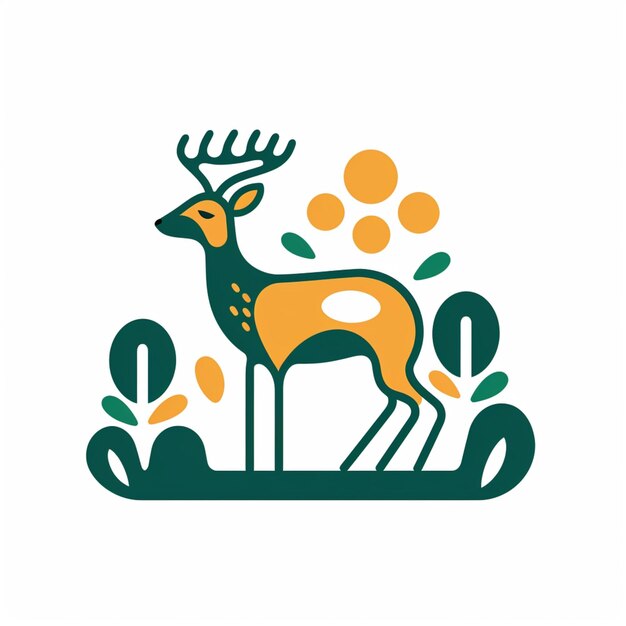 illustration d'un cerf avec une longue antilope debout dans un champ génératif ai