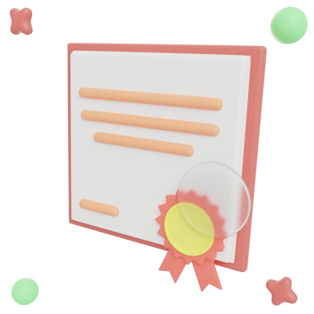 Illustration de certificat 3D