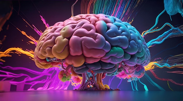 illustration de cerveau humain coloré