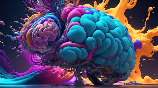 illustration de cerveau humain coloré