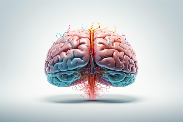 Illustration d'un cerveau humain numérique abstrait