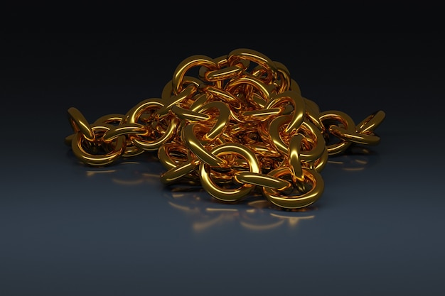 illustration de chaînes en métal doré Ensemble de chaînes