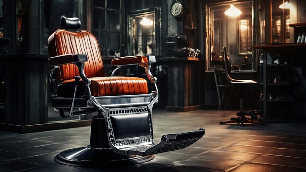 Illustration d'une chaise de barbier vintage classique et élégante en cuir