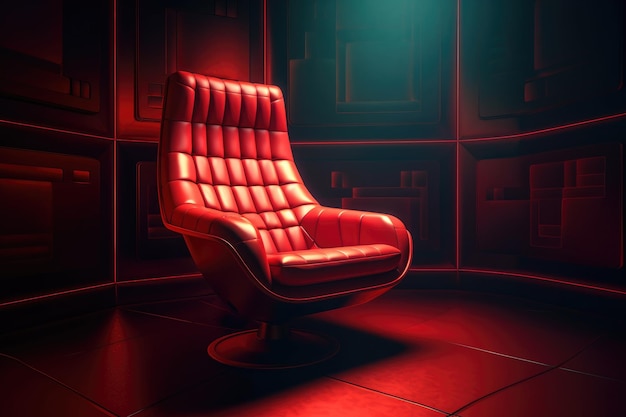 Photo illustration de chaise de jeu rouge futuriste