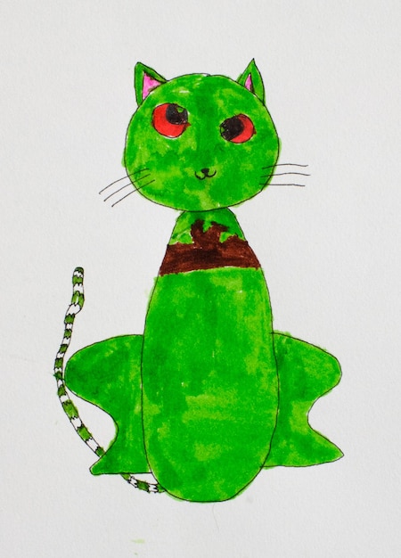 Illustration de chat dans un style doodle