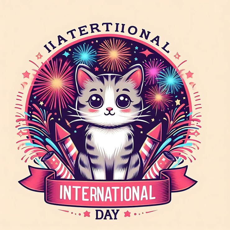 Photo illustration d'un chat et d'une fille à l'occasion de la journée internationale du chat