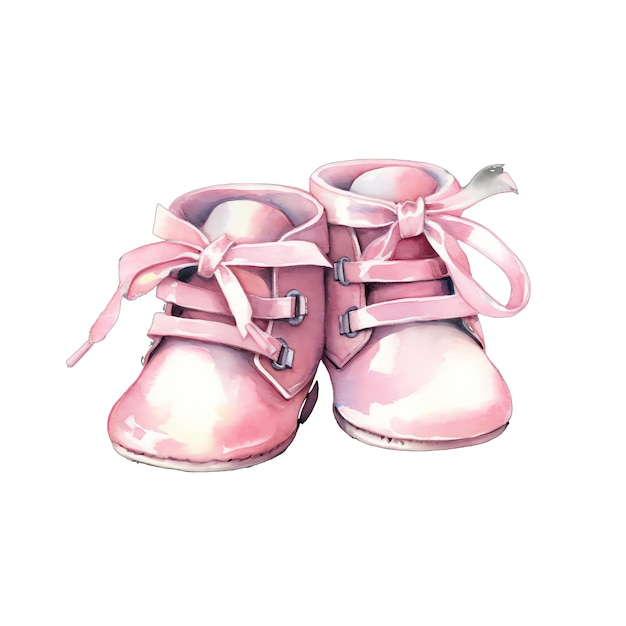 Illustration de chaussures bébé aquarelle mignon