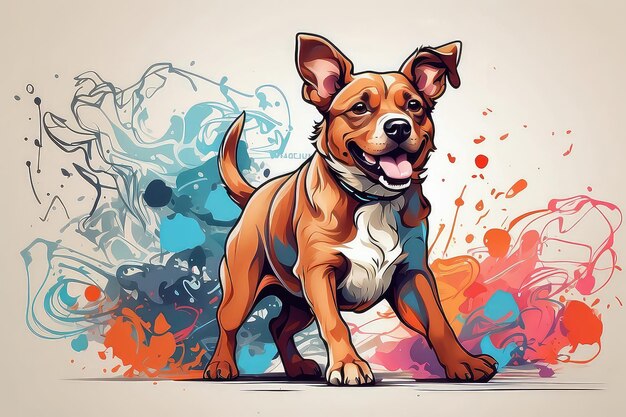 Illustration de chien de l'art populaire