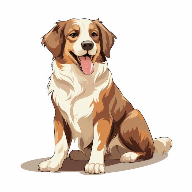 Illustration d'un chien assis sur un fond blanc Illustration vectorielle
