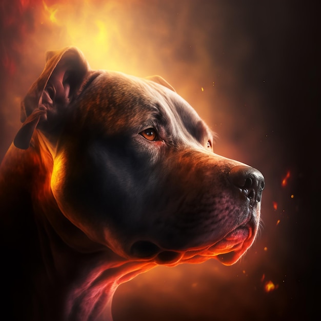 Photo illustration de chien pitbull