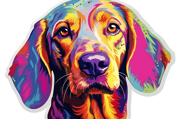 Illustration d'un chien Retriever avec un fond coloré