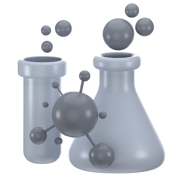 Photo illustration de la chimie de l'icône 3d de rendu