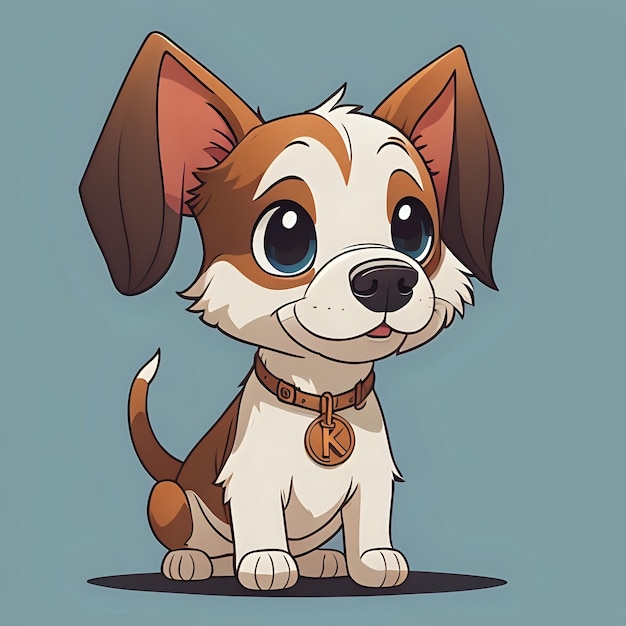 illustration de chiot de dessin animé vectoriel mignon