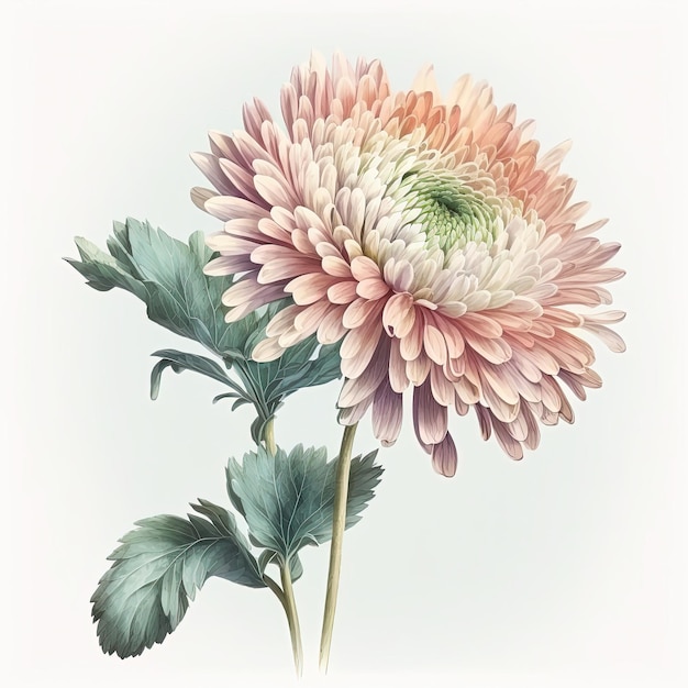 Illustration de chrysanthème aquarelle Modèle d'invitation de carte de voeux