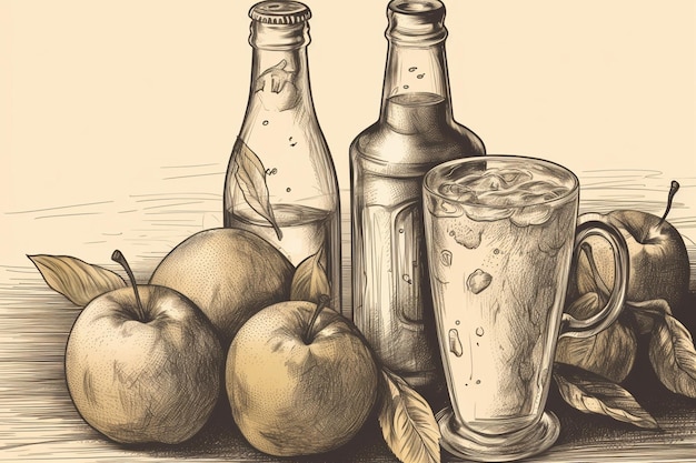 Illustration de cidre dessiné à la main