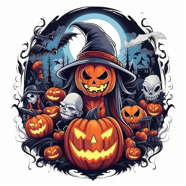 Illustration de citrouille d'Halloween T-shirt de citrouille d'Halloween Images de citrouille d'Halloween Citrouille d'Halloween