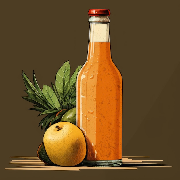 Illustration classique de la nature morte du jus de mangue